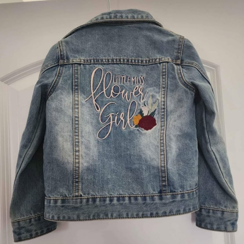 Little Miss Flower Girl Jean Jacket